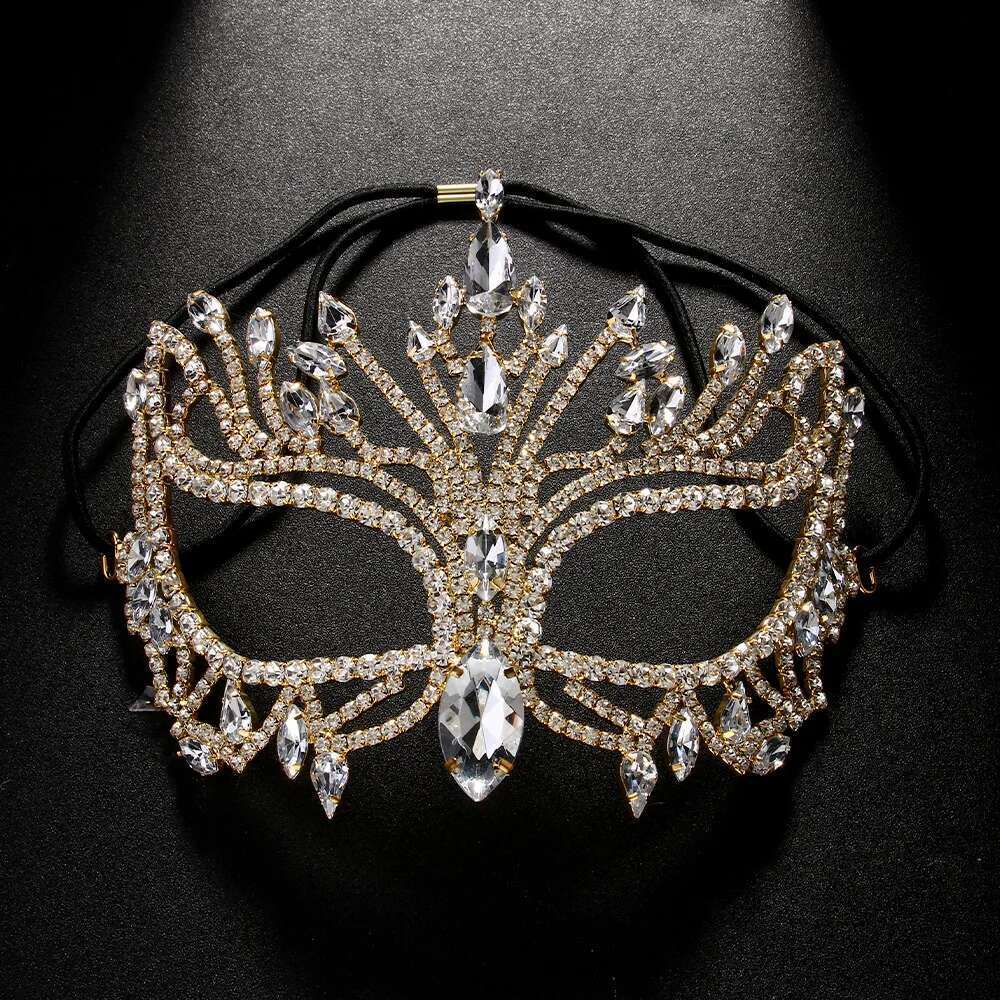 Crystal Mask Full Face Costume Women Decorations Birthday Rhinestone Fashion Club New Hair Jewlery Wedding Accessories Carnival