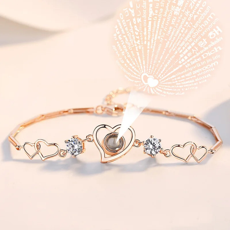 Personalized Po Custom Jewelry A Variety Of Heart-Shaped Steel Projection Bracelets Commemorative Gifts For Women 250430