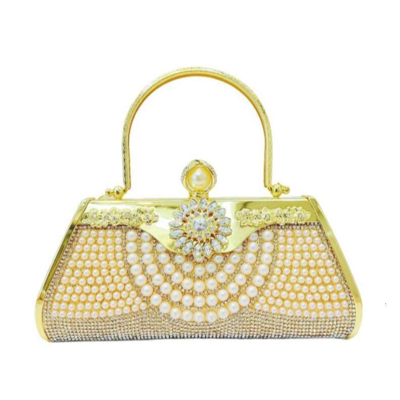 Dinner Bag New Diamond Inlaid Handbag With Large Capacity Celebrity Party Bag Versatile Dress Pearl Banquet Bag KQ