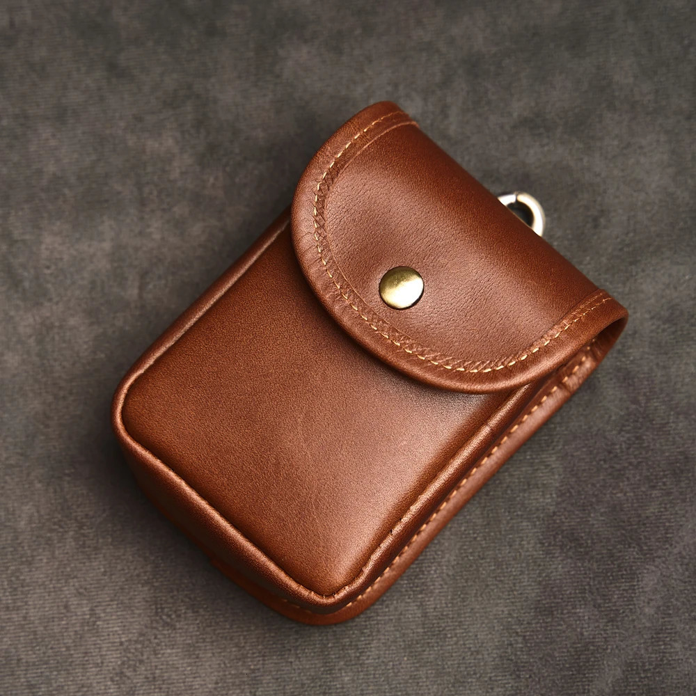 Leather retro waist bag mens shoulder casual small backpack sports wearable belt 250428