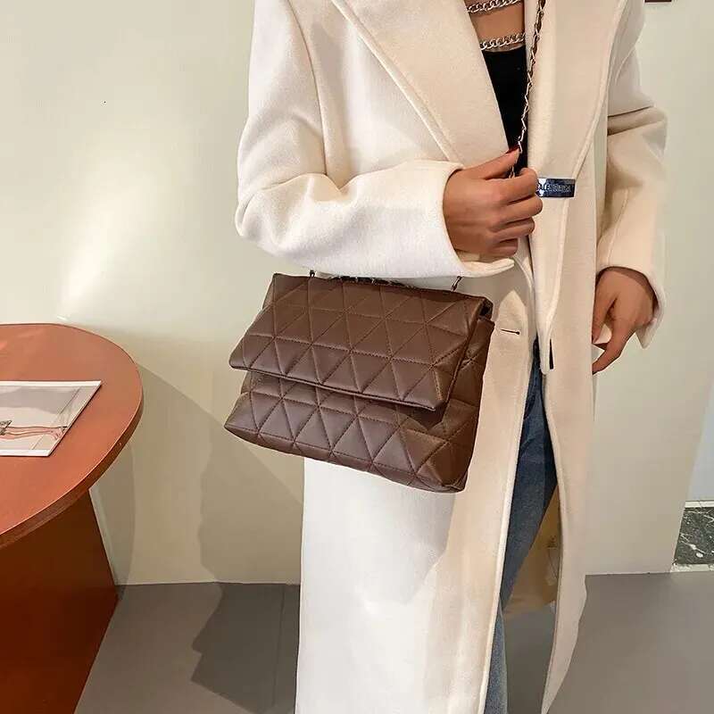 Fashion Embroidery Plaid Crossbody Bags, Casual Chain Shoulder Bag For Women Daily Used