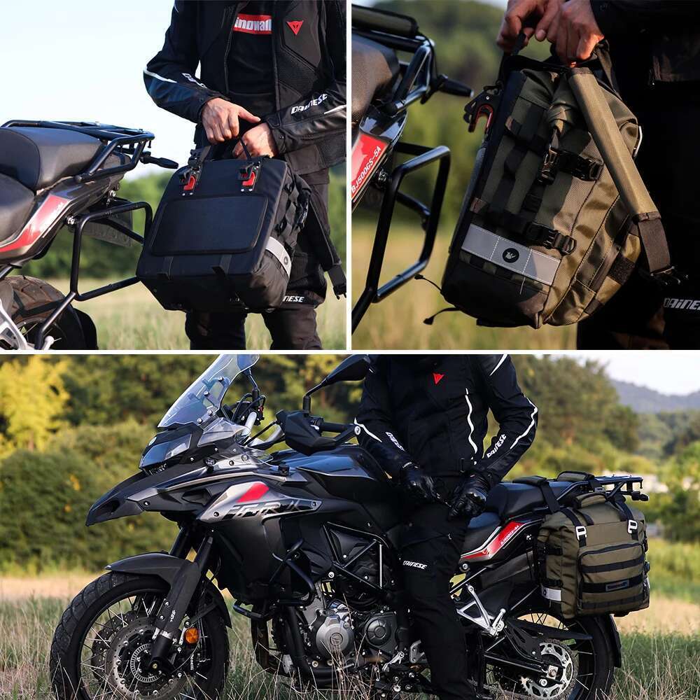 Quick Release Motorcycle Saddle with Removable Waterproof Inner Universal Motorbike Side Bag Travel Lage Pack Pannier