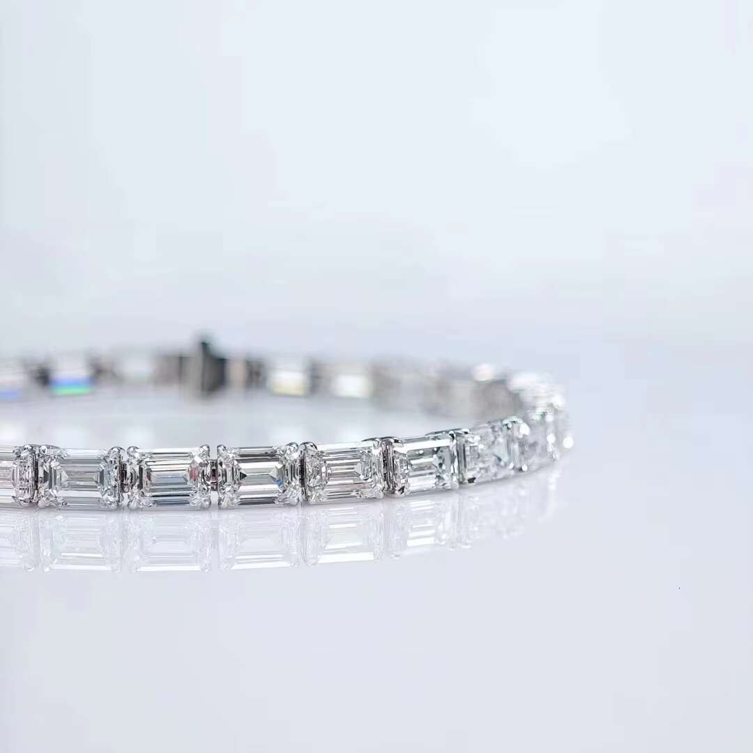 10k/14k/18k Gold IGI Certified Emerald Cut Lab Grown Diamond Tennis Bracelet Synthetic Diamond Bracelet Fine Jewelry
