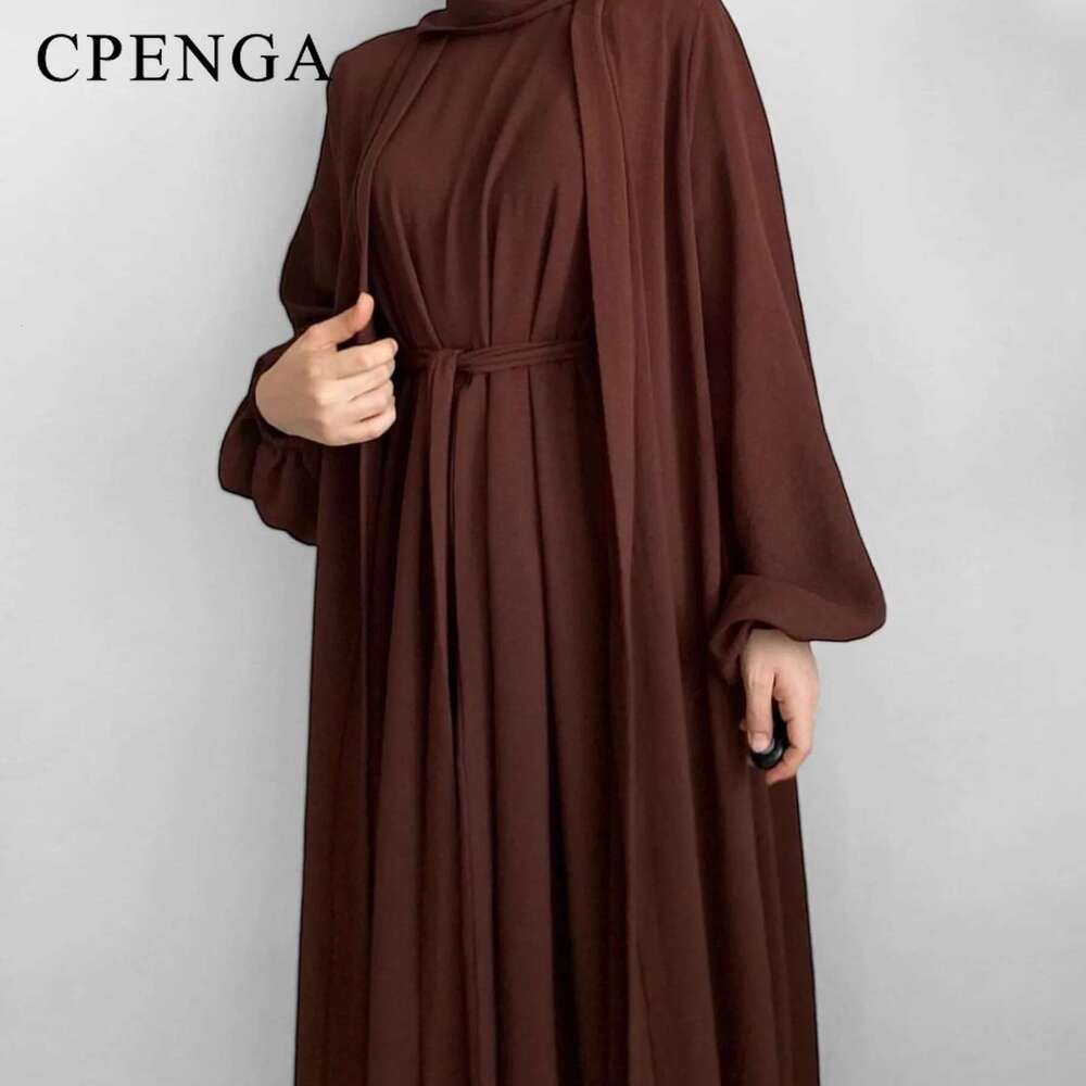 2024 New Muslim Sets For Women Ramadan Prayer Dress Modest Dresses Eid Dubai Abaya Female Islam Clothing Elegant Party Clothes