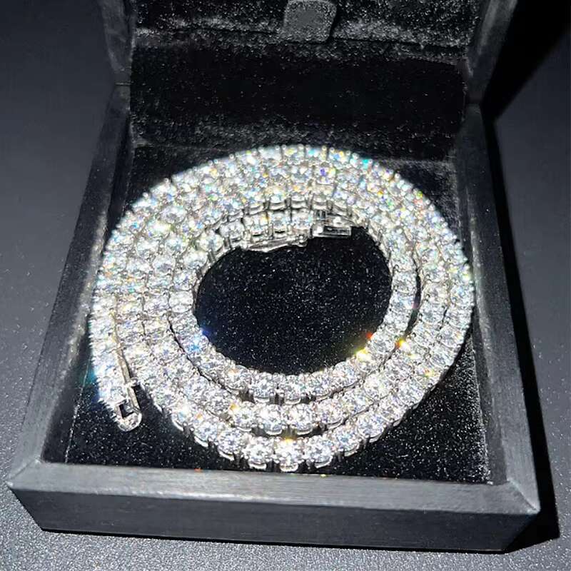 Moissanite Tennis Bracelet Pass Diamond Tester Lab Diamond Women Girl Jewelry 925 Sterling Silver Classic 2mm-6.5mm Hiphop 5mm