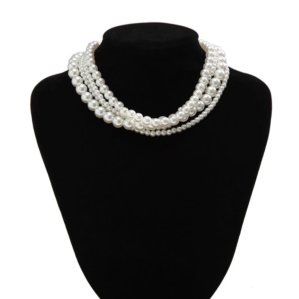 Elegant of white pearl multilayer long black ribbon necklace suitable for girls jewelry trend vacation wedding gift X0288 250415