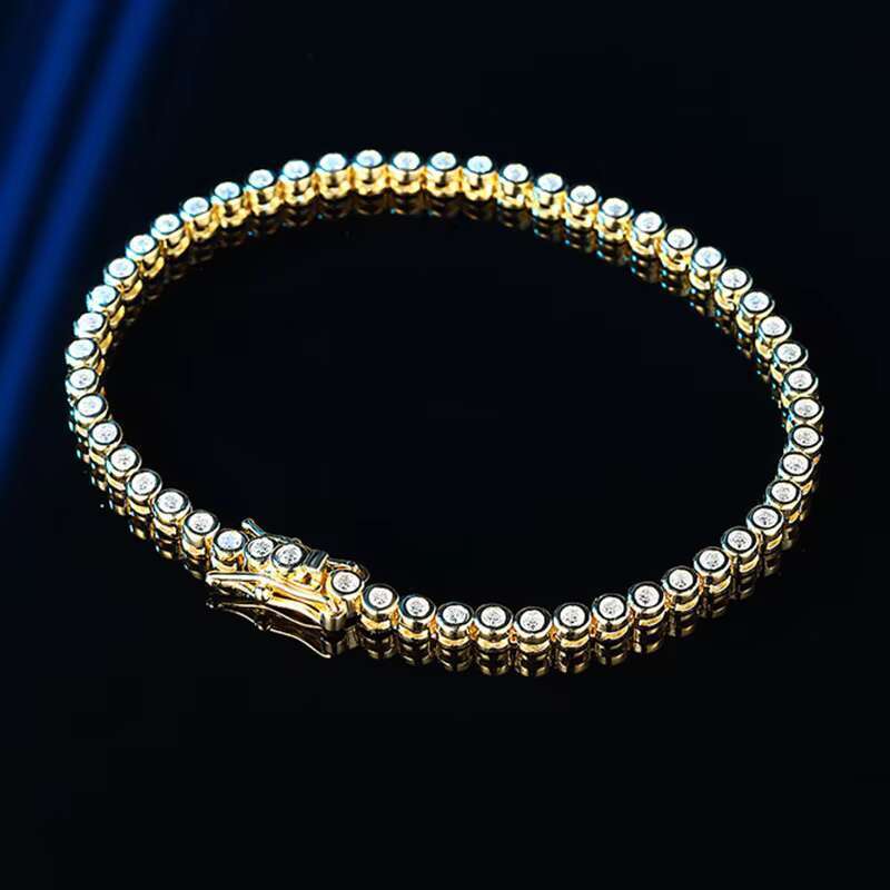 Fine s925 sterling silver 2mm moissanite master design tennis bracelet
