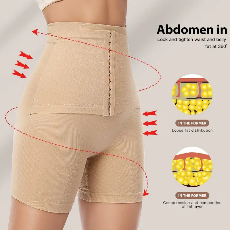 Super Sales Fajs Womens Abdominal Control Body Shaping Shorts Hip Lifting Underwear High Waist Weight Loss 250430