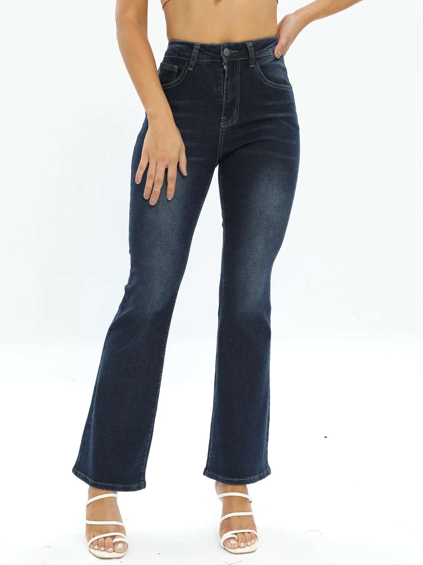 summer Autumn and spring High Stretch Boot Cut Jeans for Women Fashion Slim Denim Flare Pants Casual Ladies Trousers S-2XL