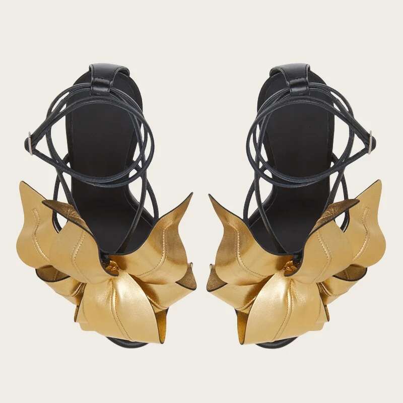New Heel Sandals Elegant Sexy Flower Design Fashionable Shoes Party Banquet Women High Heels