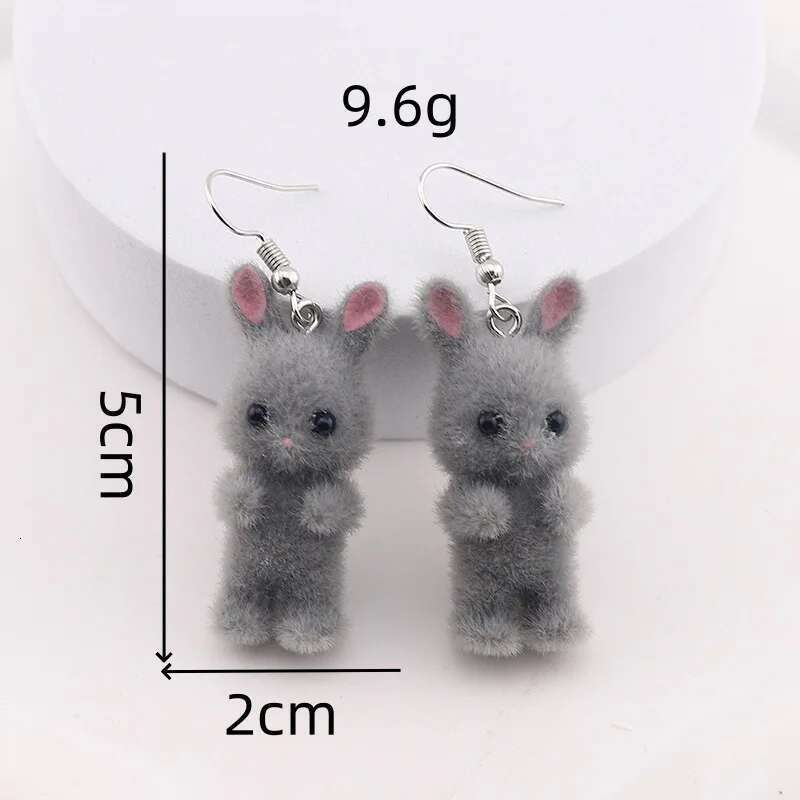 ZAKOL Sweet Three-Dimensional Plush Cute Flocked Versatile Hook Earrings Animal Drop Earring For Women Girls Jewelry Gift