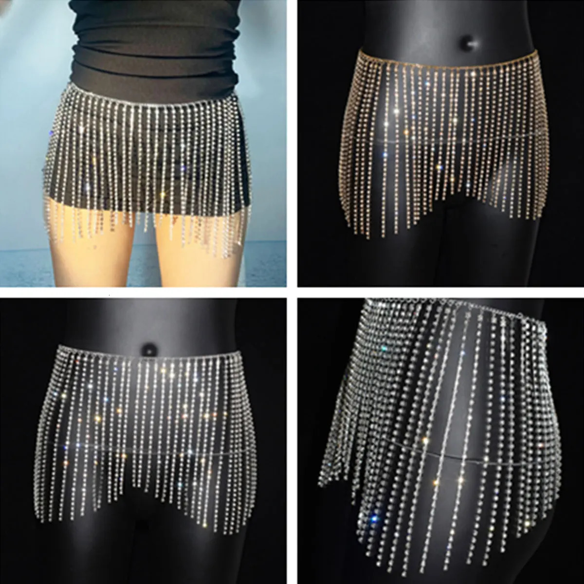 Sexy and shiny rhinestone waist chain tight fitting clothes for womens fashion stage performance body chain outdoor party jewelry 250425