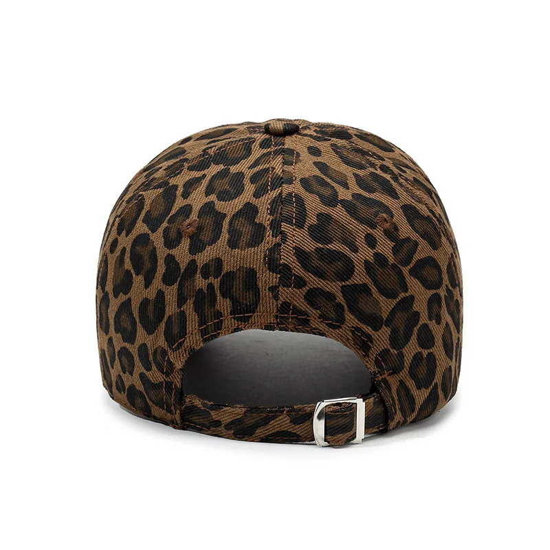 Personalized hole breaking leopard print baseball cap washed cotton shield duckbill cap seasonal casual cap hat 250430