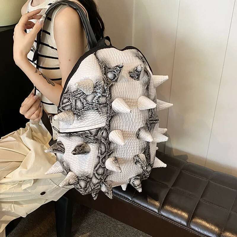 Hedgehog Pattern Backpack School Outdoor Funny Personality Riding Backpacks Creative Bags For Women Men Large Capacity Bag
