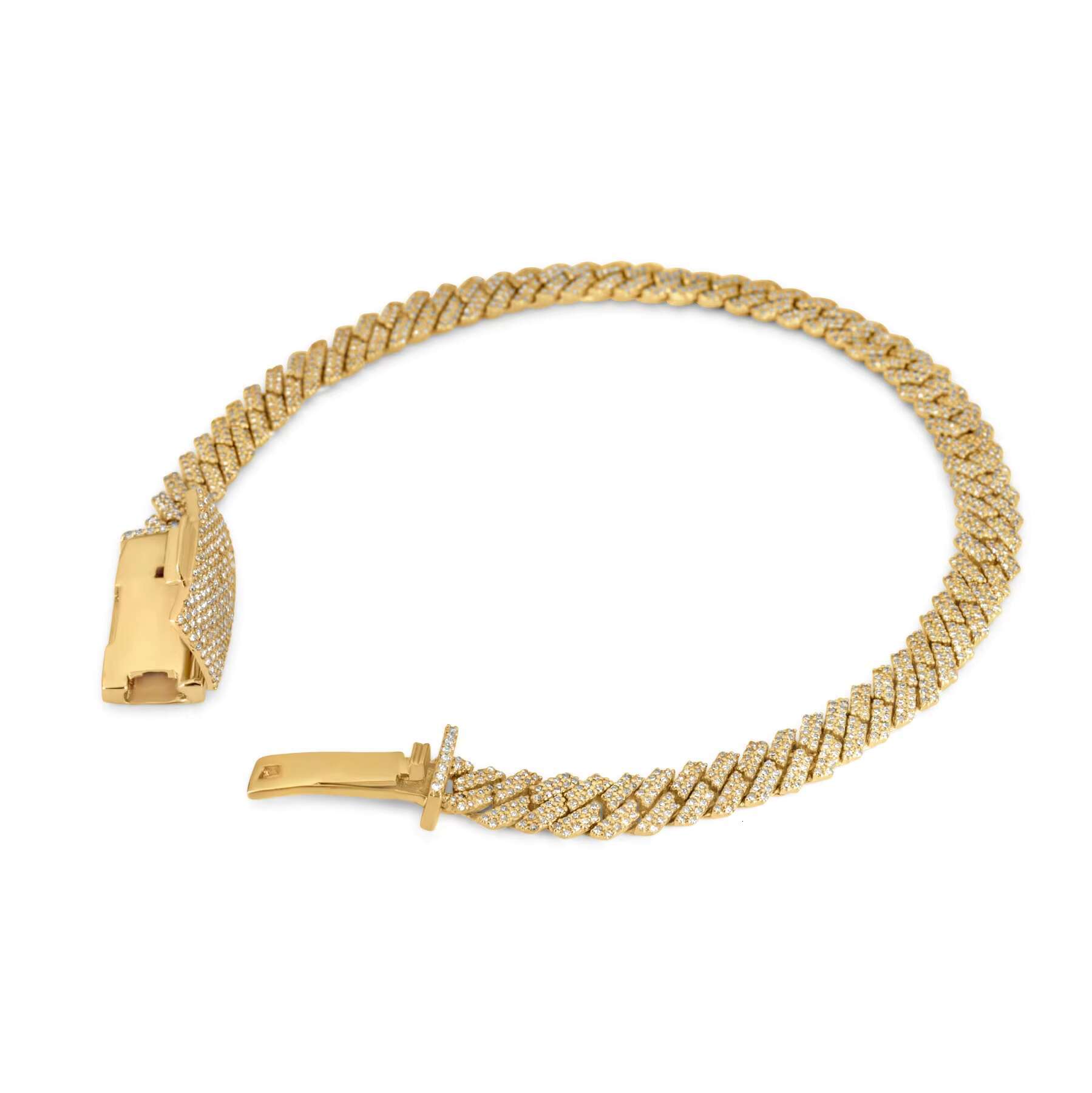 Two Row VVS Natural Cuban Link Chain Bracelet New Design Iced Out Diamond and Moissanite Bracelets From India