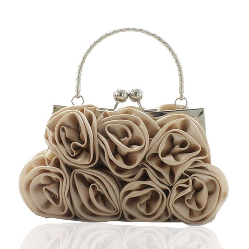 Dinner Bag Silk Flower Hand Sewn With Roses Banquet Color Ding Cloth Dress Bag Bridal Women S Bag KQ