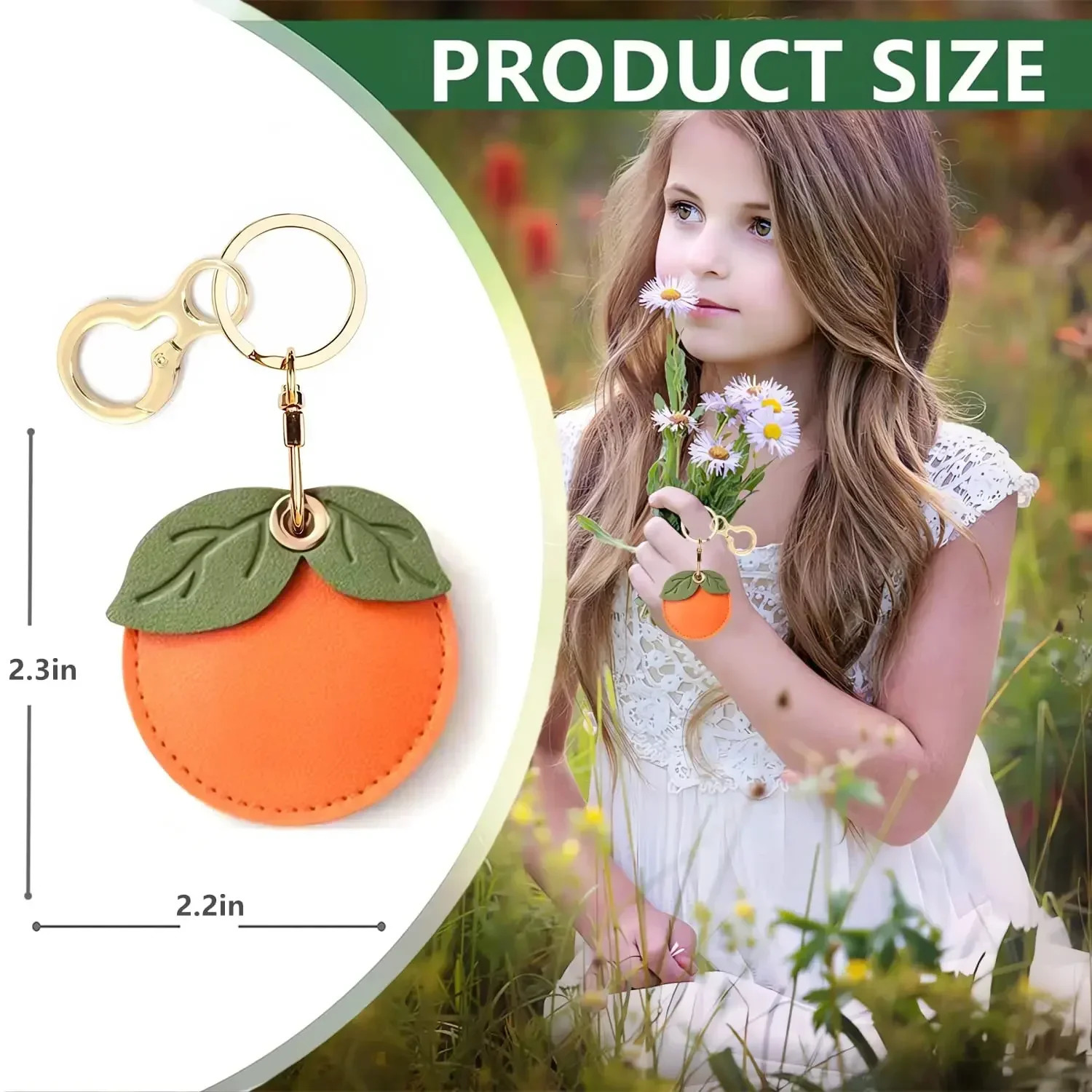 Leather Keychain Holder Case for Apple AirTag Cute Protective Air Tag Cover Keychain Ring Anti-Scratch Finder GPS Tracker Case 250429