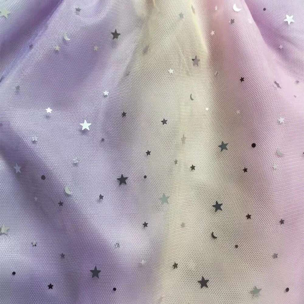 Baby Girls Children Cartoon Mesh Star Sequins Princess Dress Kids Flying Sleeve Skirt For Daily Halloween Birthday Gift