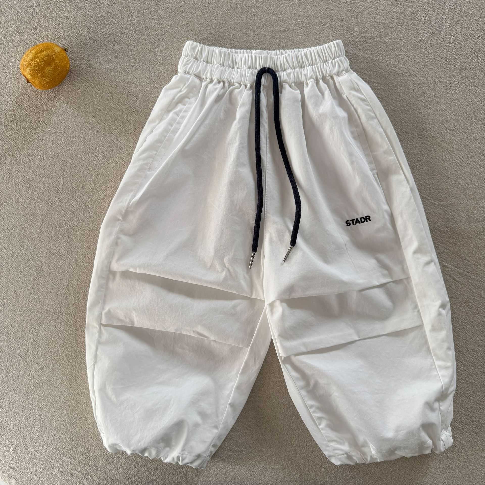 2025 Summer New Boys and Girls Four Color Embroidered Parachute Pants Personalized Baby Casual Pants Trendy Y250430HBUI