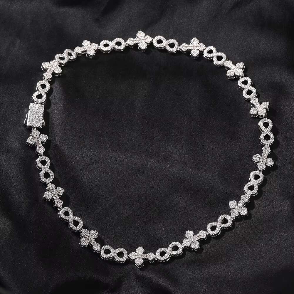 New Iced Out Hip Hop CZ Chains Infinity Cross Chains Gold Miami Cuban Link Chains Men Women Necklace for Daily Wear Stocks