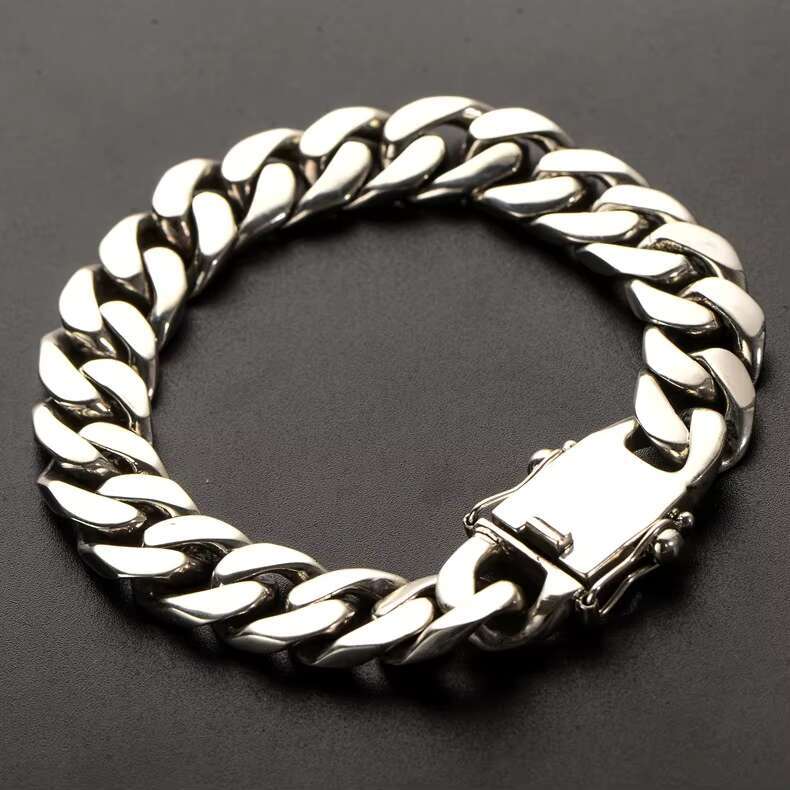 Men Hand Chain Bracelet Chain Mens Fashion Hip Hop Accessories SKA S925 Sterling Silver 925 Trendy Womens Zircon Round