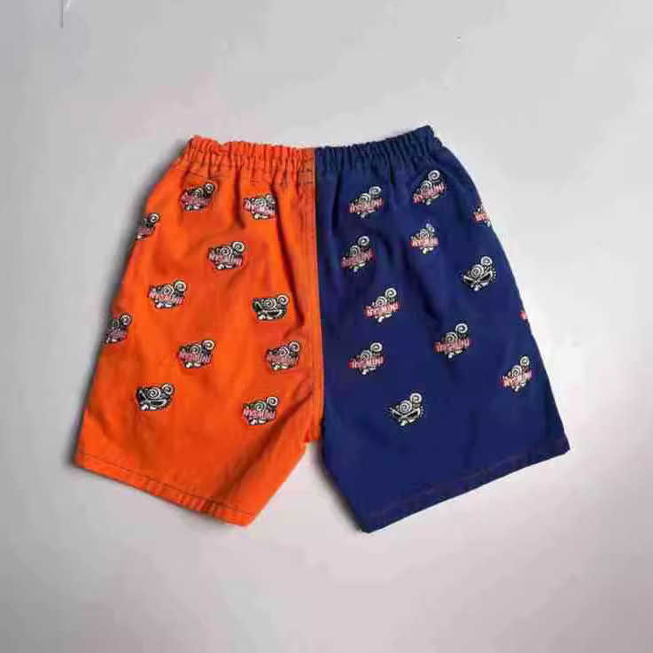 Childrens Clothing Spring and Autumn Summer Trendy and Cool Versatile Casual Shorts Four-color Patchwork Embroidered Printed Jeans Y250430ALR4