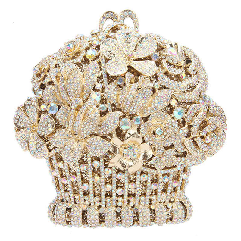Dinner Bag BL Package Hollow Metal Crystal Banquet Diamond Set Handheld Package Flower Basket Package KQ