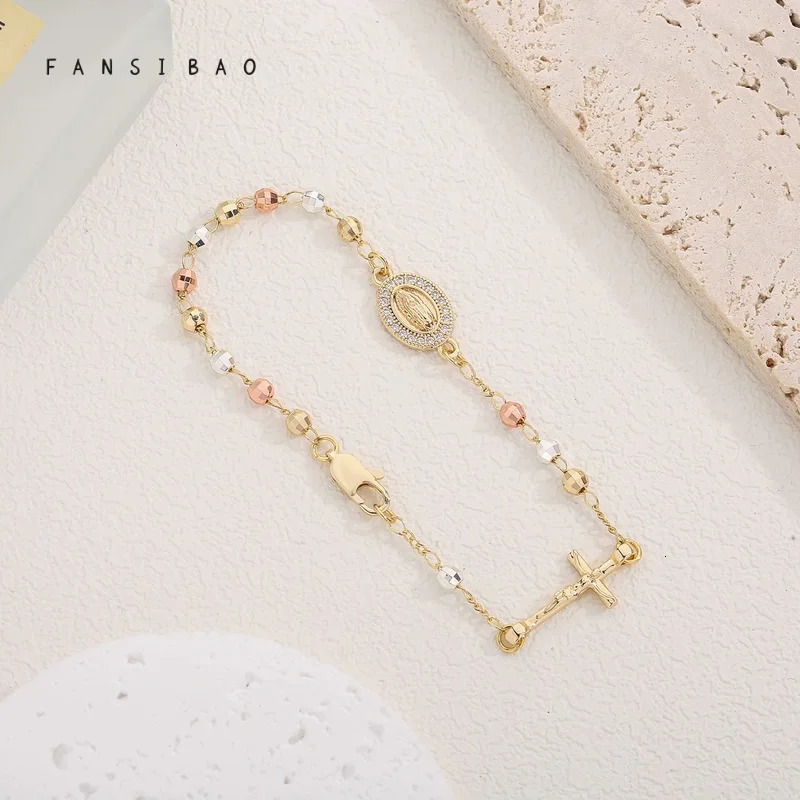 FanSibao Virgin Mary Rose Bead Bracelet Womens Bracelet Fashion Accessories Original Bracelet Jewelry 250428