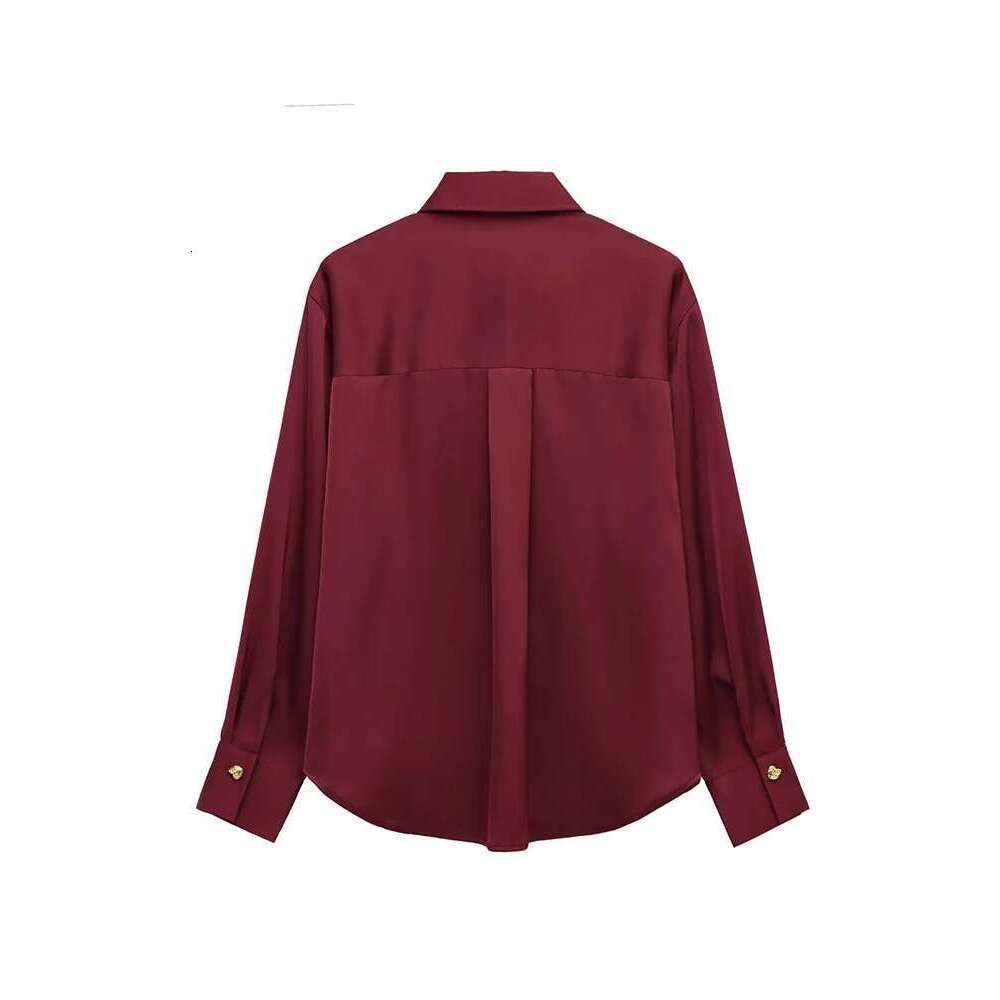2025 New Women Fashion Golden Button Blouses Spring Summer Office Ladies Long Sleeve Oversized Shirts Thin Soft Casual Tops
