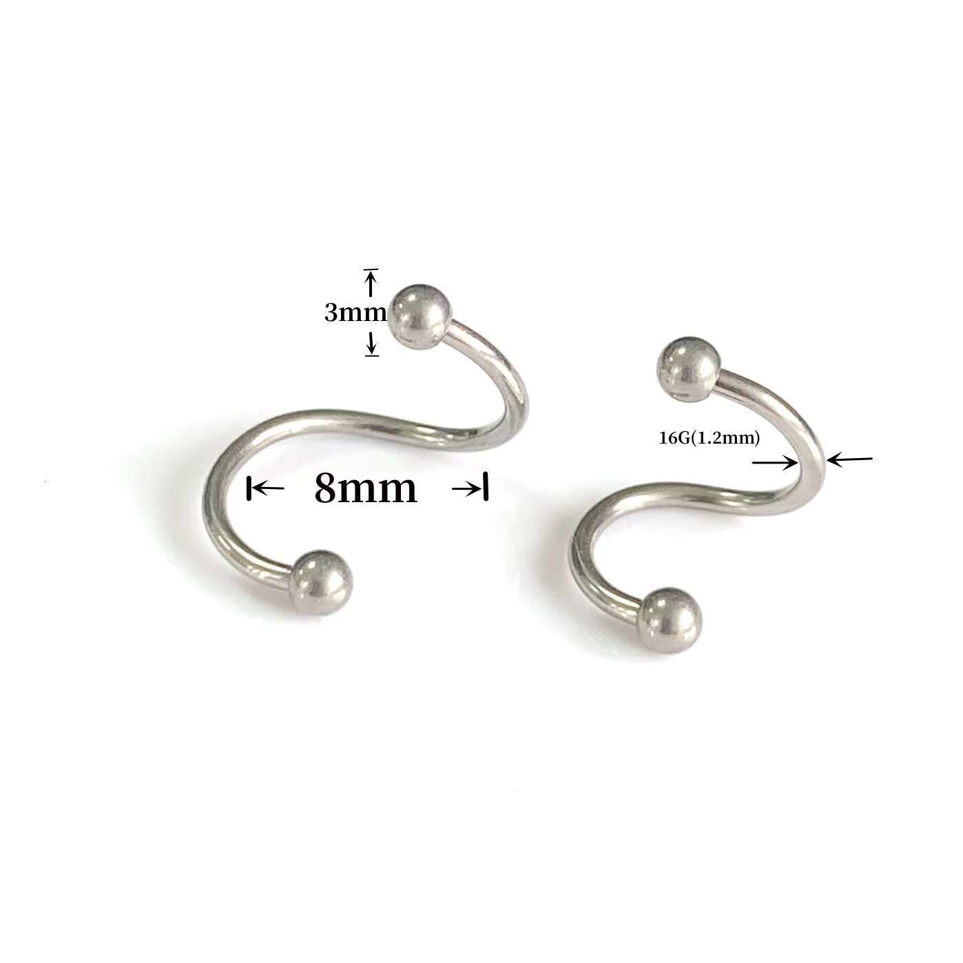 F136 Titanium Horseshoe Nose Stud Nose Ring and Septum Piercing Helix Cartilage Earrings Titanium Piercing Jewelry