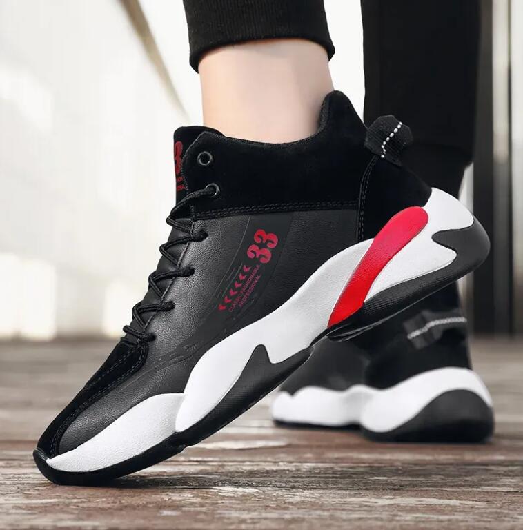 Mens High-top Basketball Shoes Thick Sole Non-slip Sports Shoes Trendy Youth Comfortable Athletic Shoes Tenis Para Hombre Z 5.1-1