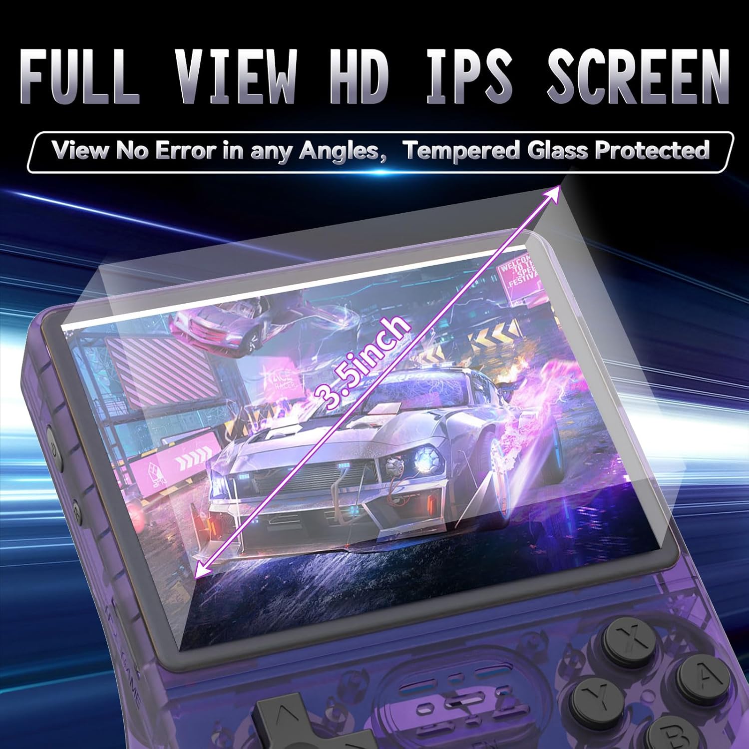 R40S Pro Retro Game Console,Portable Handheld Video Game Console ,3.5 inch IPS Screen with 256G Card with 30000+ Games,Built in 45 Emulators,3800mAh B