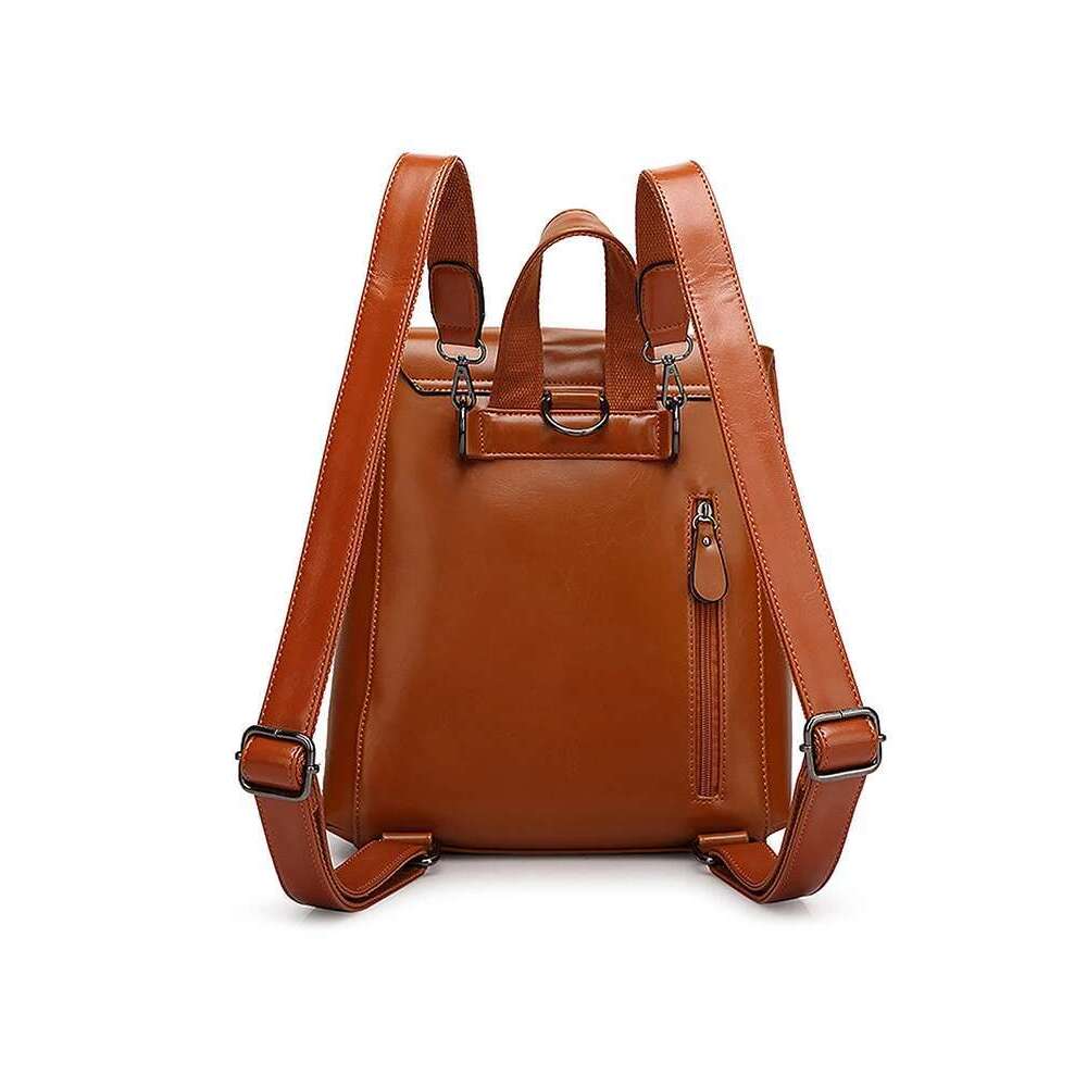 Pu Leather Large Capacity Classic Retro College Backpack Joker Bag