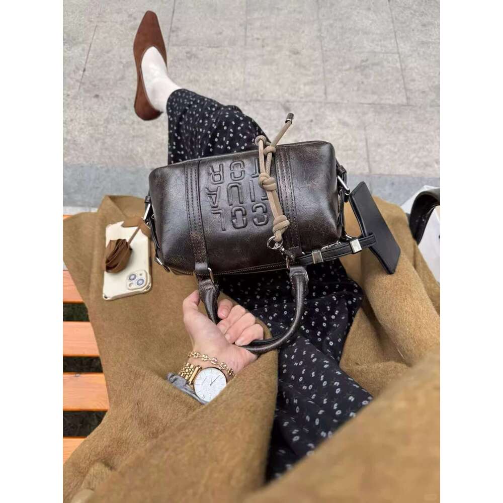 Autumn and winter niche versatile Maillard handbag crossbody Boston pillow 2025 trendy fashion small square bag