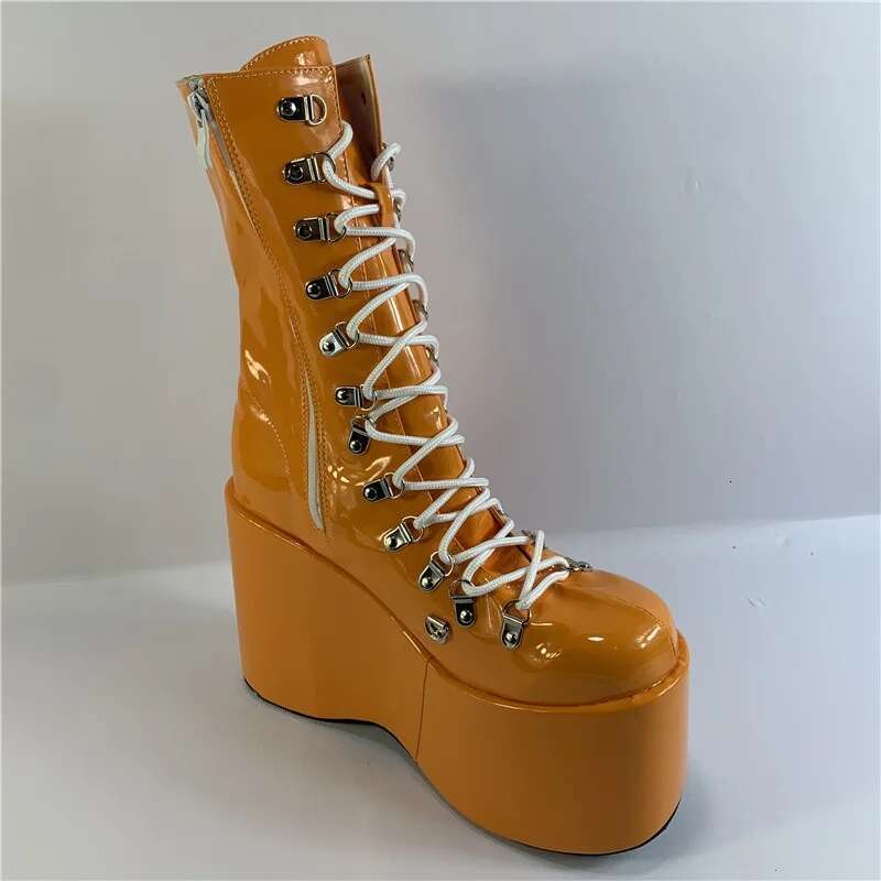 Punk Platform Strappy Chunky Sandals Solid Thick Summer Boots Sexy Party Women Shoes Metal Button Fashion Shallow