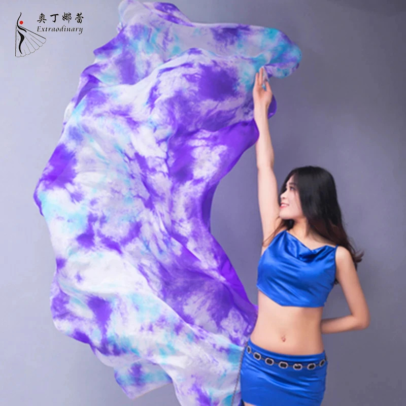 Silk Veil Belly dance Scarf Gradient Silk veil Shawls Women Hand Thrown Scarf Gradient 200cm 250cm 270cm Dance Performance 250430
