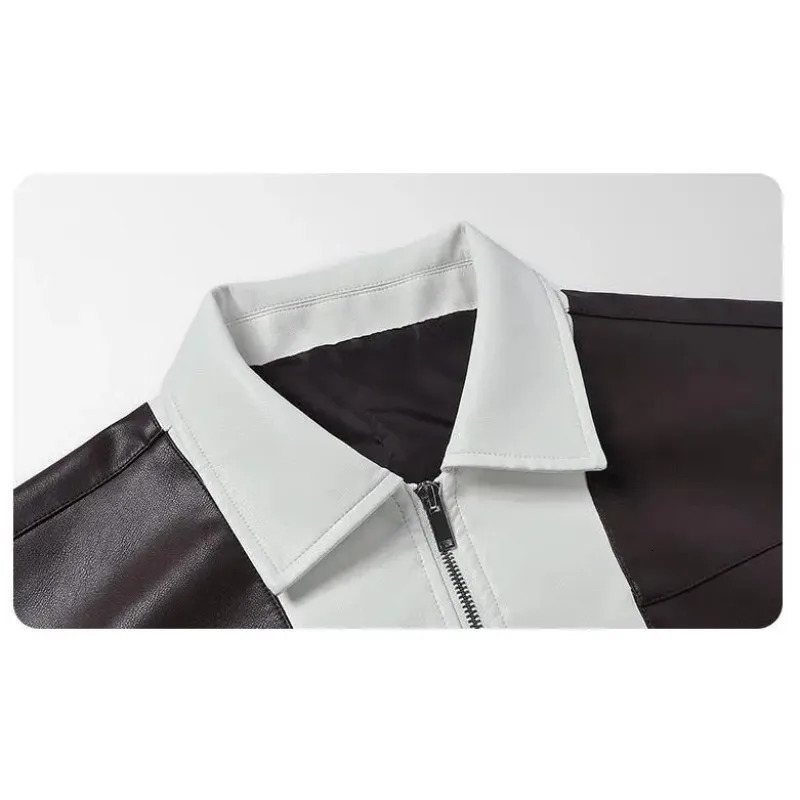 Mens ultrathin motorcycle leather jacket casual PU mens stand up collar Jaquetas highquality 250428