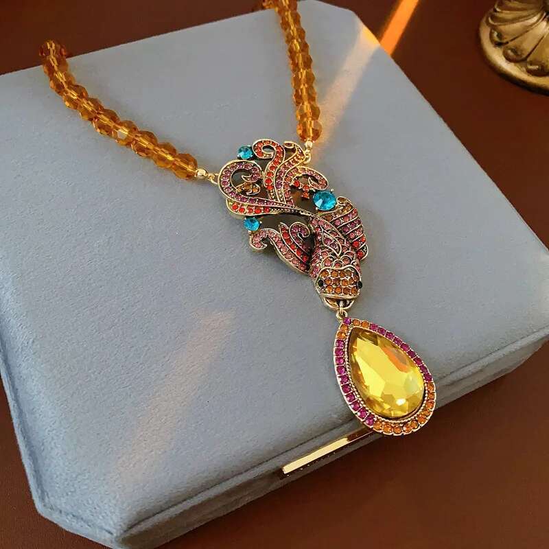 Vintage Koi Set Wedding Earrings Necklaces For Women 2025 Fashion Light Inlaid Rhinestone Bride Jewelry Wholesale
