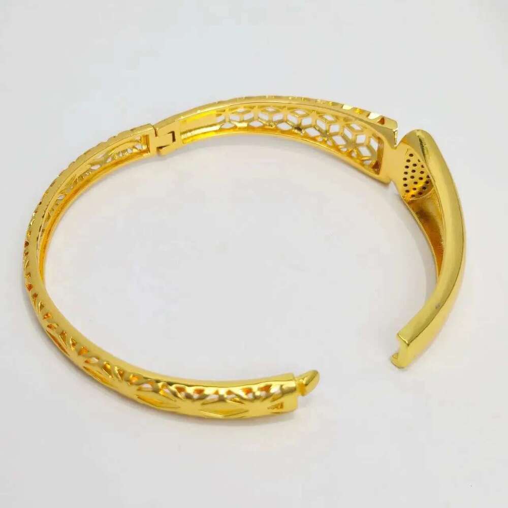 Dubai Gold Plated Open Bangles Earring Ring 3Pcs Set For Women African Arabic Wedding Jewelry Indian Gift