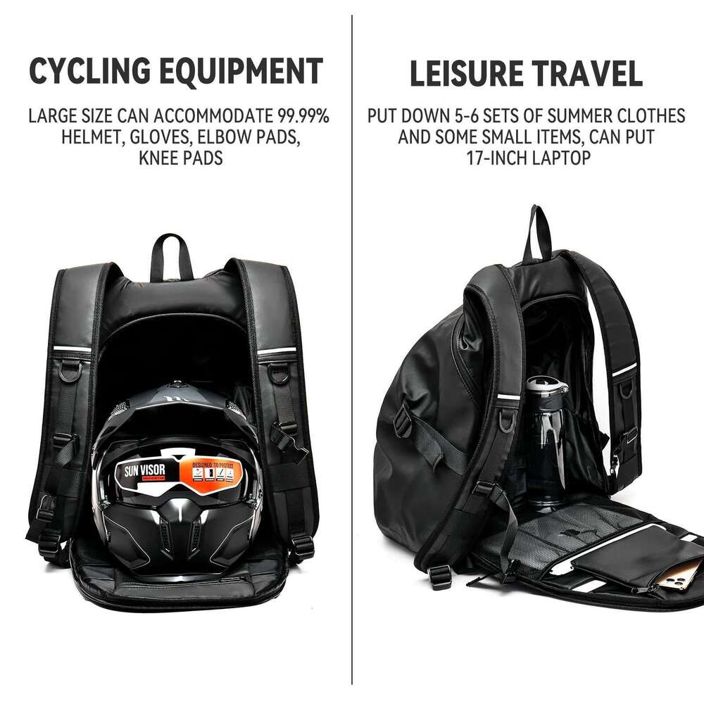 50L Motorcycle Large Multifunctional Backpack for Motorcyclists Waterproof Helmet Reflective Bicycle Travel Bag