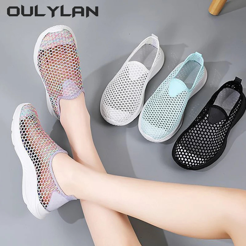 Lightweight womens shoes summer breathable thin mesh casual shoes soft soled sports shoes beach stream tracking shoes 250430
