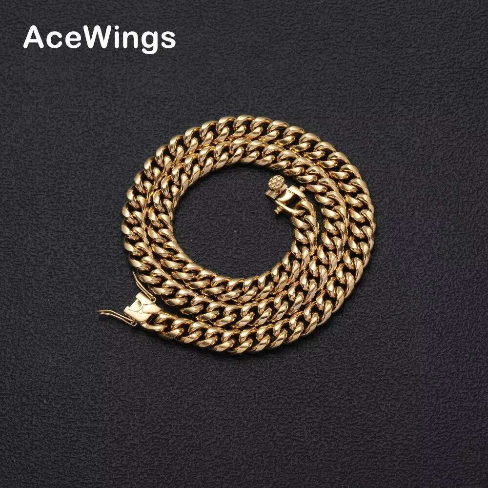 SC003 8mm Stainless Steel Cuban Link Chain Hip Hop Chain Necklace