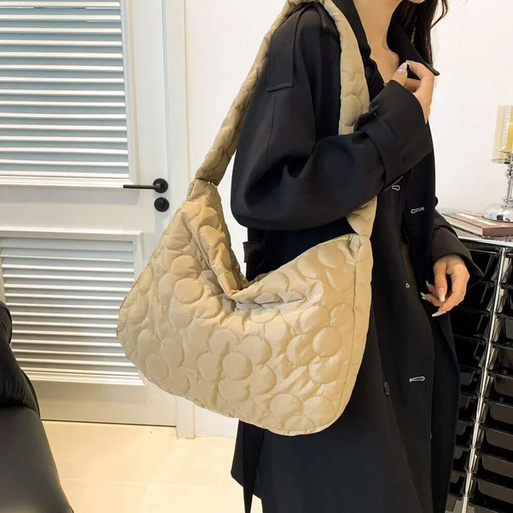 Women S Puffer Tote Fashion Down Padded Shoulder Casual Floral Print Nylon Handbag Purse Quilted Cross Body Bag Bag