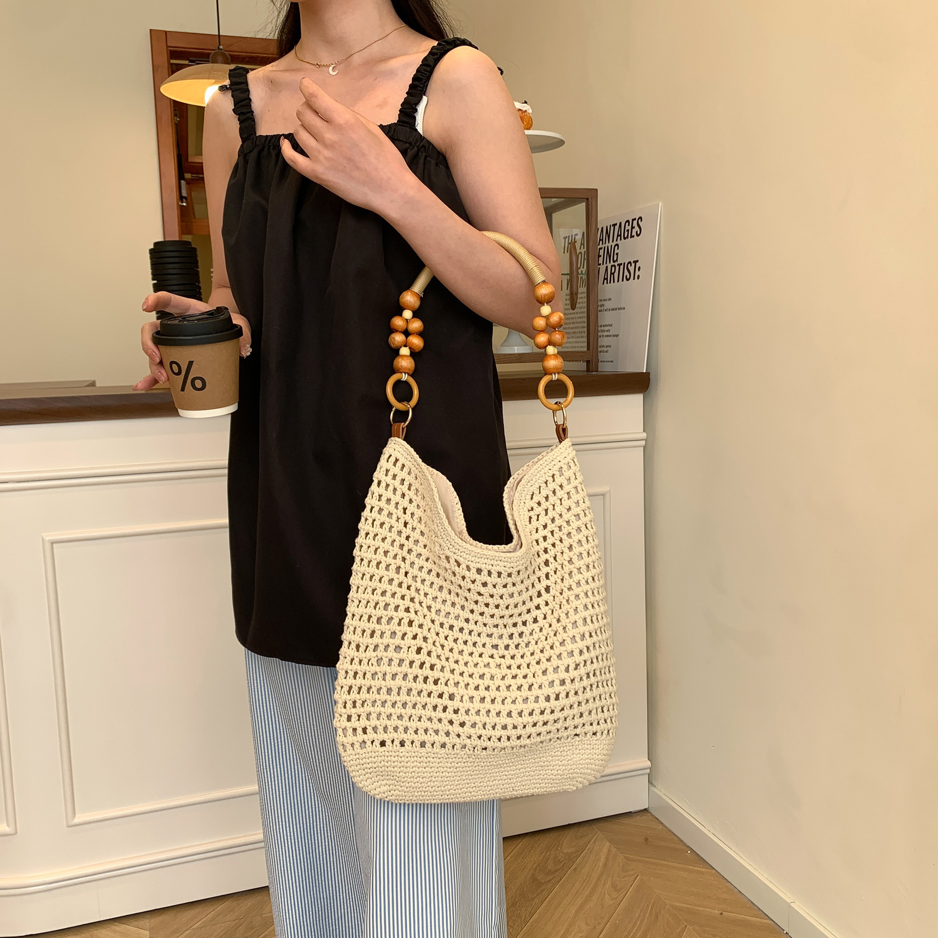 designer bag Large Capacity for Women Versatile One Shoulder Beach Resort Woven Grass Commuter Tote Bag