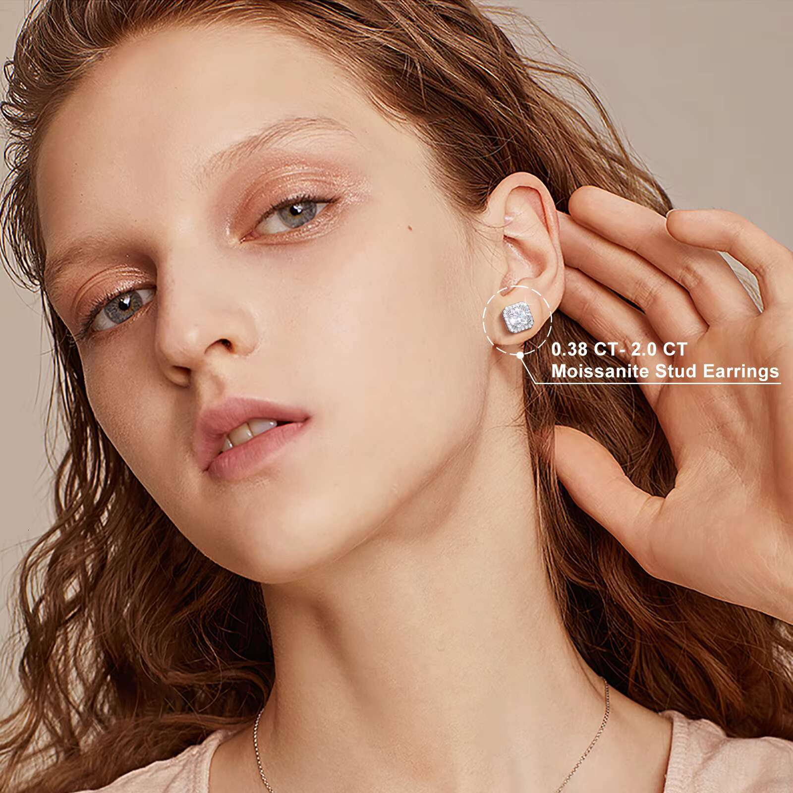 Hypoallergenic Fashion Jewelry Wholesale 3mm-7mm 925 Sterling Silver VVS Moissanite Diamond Halo Stud Earrings for Women