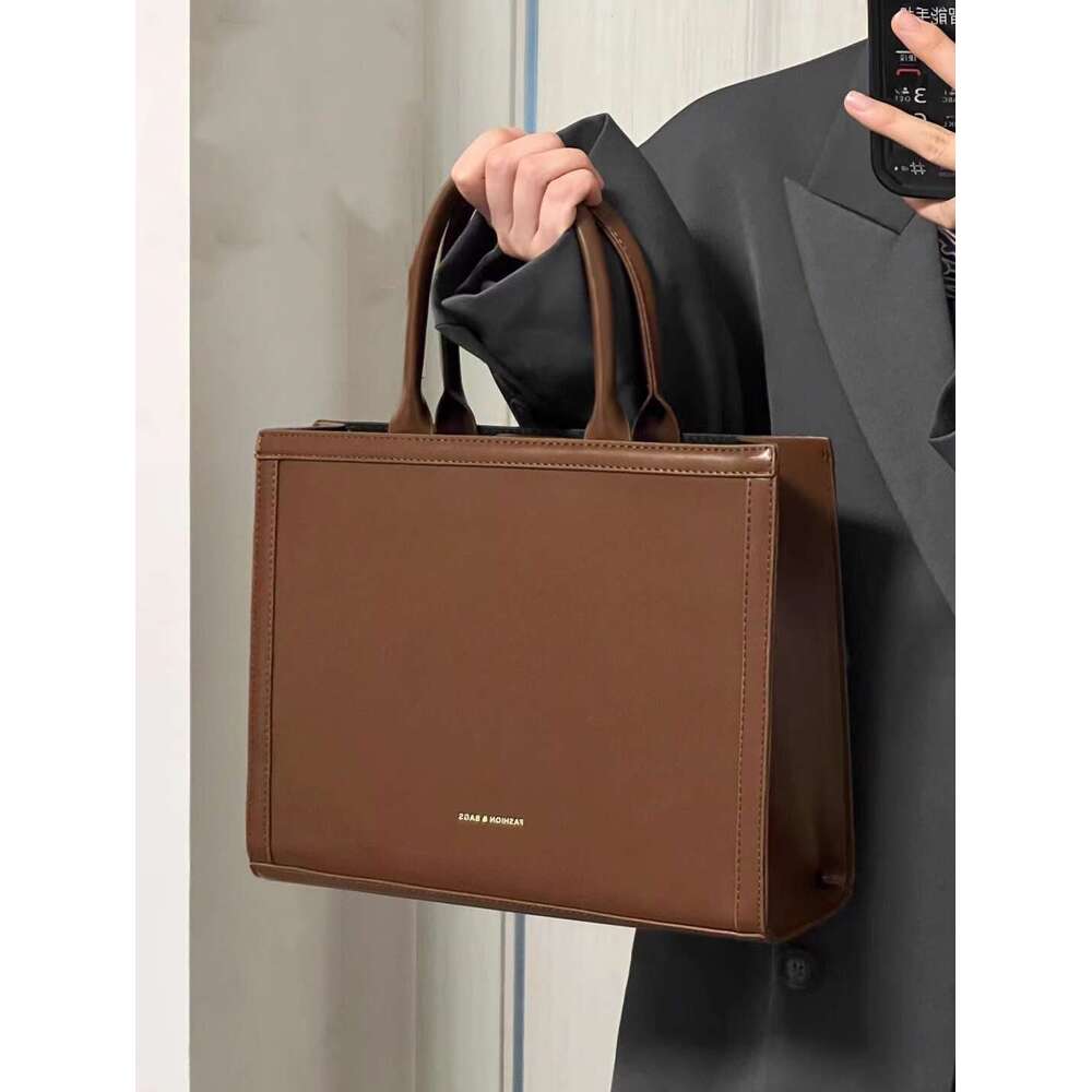Korean ins minimalist tote with premium texture for class commuting, office handbag, shoulder bag, crossbody bag