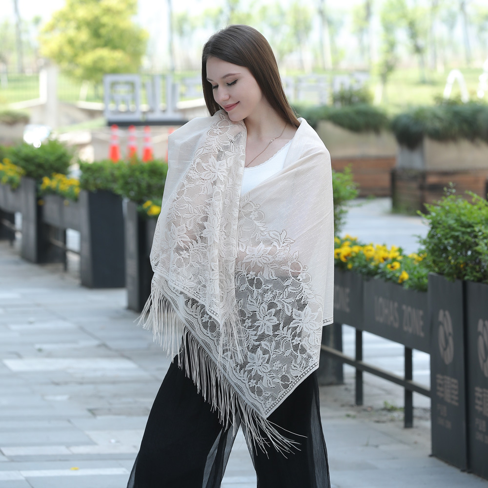 K591 Sweet lace shawl female bride bridesmaid cheongsam dress shawl daily casual scarf dinner shawl dual-purpose female