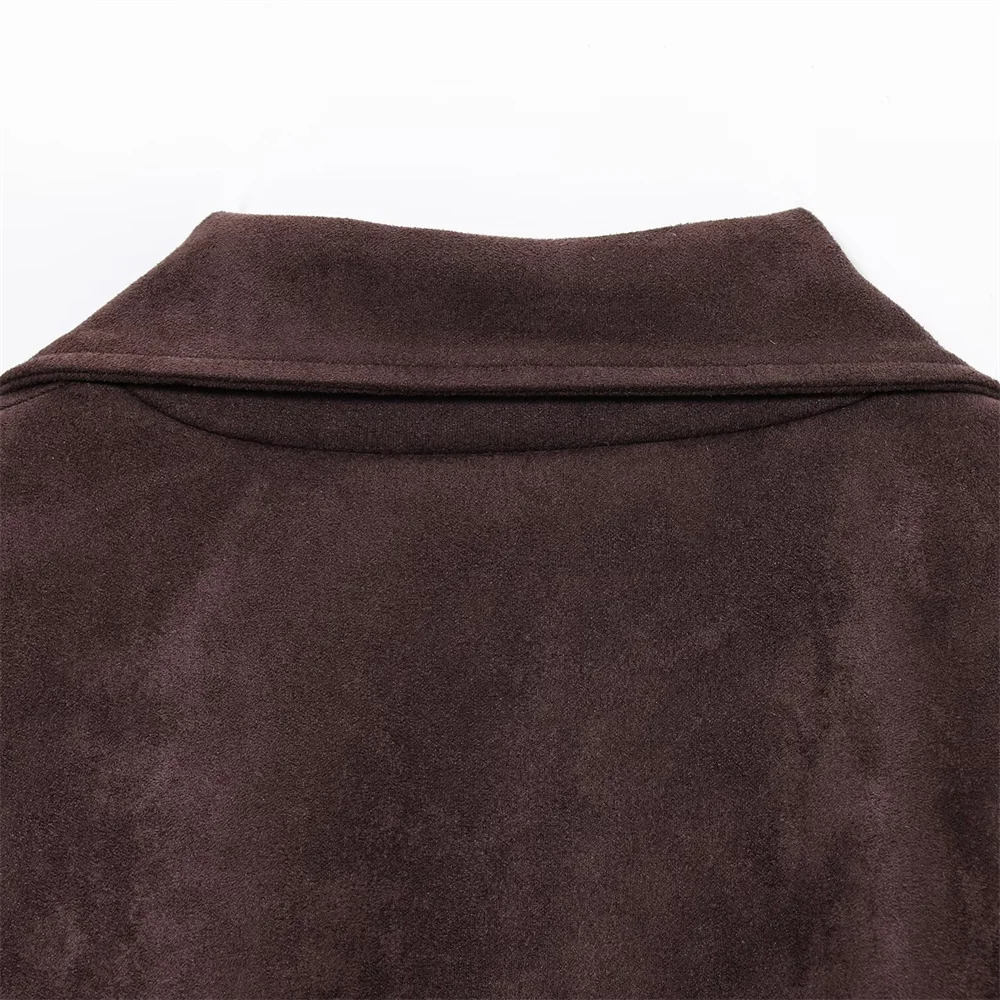 UNIZERA Womens SpringSummer Fashionable Simple and Versatile Suede Belt Motorcycle Style Jacket 250428