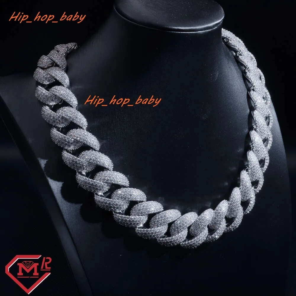 Top Selling Custom Cuban Link Chain 22mm Hiphop Vvs Iced Out Borderless Miami Moissanite Cuban Chain