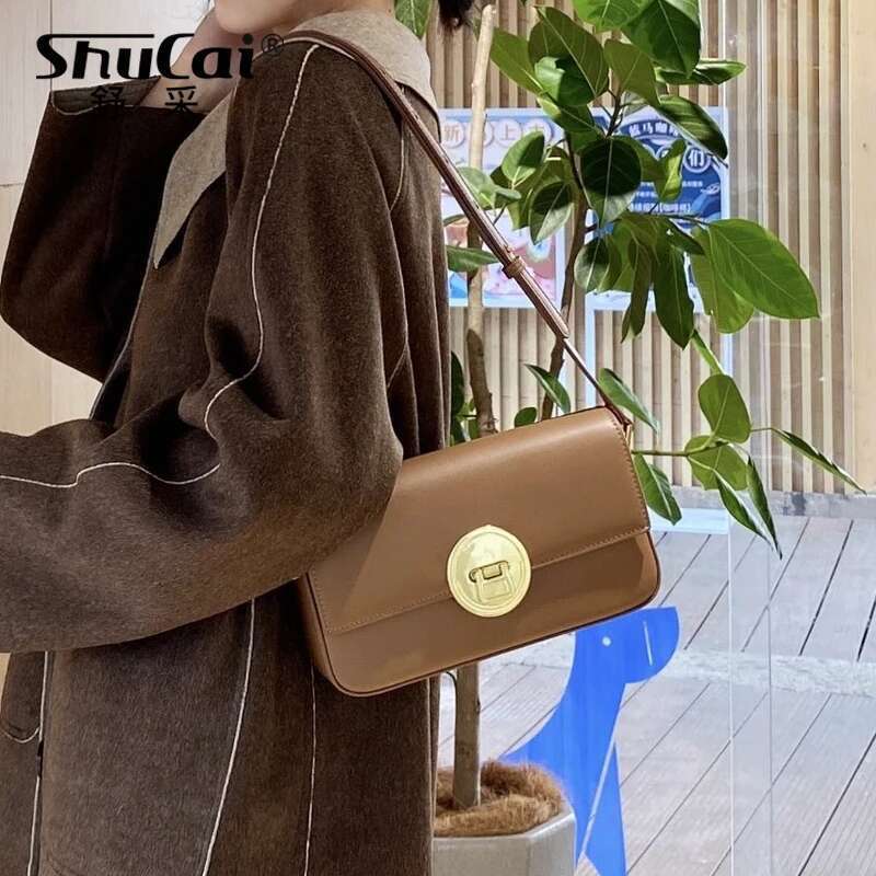 Genuine leather small square female 2024 new retro style single shoulder crossbody versatile tofu bag box